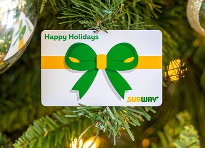 Get a Free 6 Inch Sub for Each $25 Gift Card You Buy Online at Subway Through to December 31