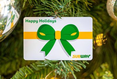 Get a Free 6 Inch Sub for Each $25 Gift Card You Buy Online at Subway Through to December 31