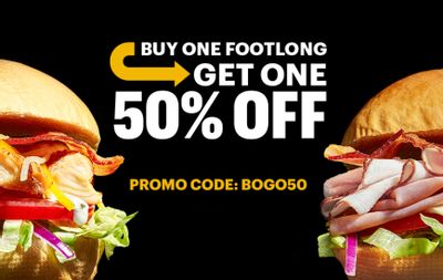 Subway Extends Their Popular Buy One Get One 50% Off Promo Code with Online and In-app Purchases