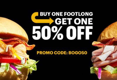 Subway Extends Their Popular Buy One Get One 50% Off Promo Code with Online and In-app Purchases
