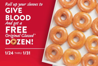 Get a Free Original Glazed Dozen In-shop at Krispy Kreme When You Donate Blood Through to January 31 (Proof Required)