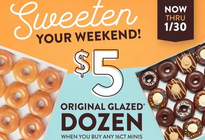 Receive a $5 Original Glazed Dozen this Weekend When You Also Purchase 16 Mini Doughnuts at Krispy Kreme