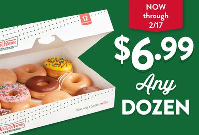 Get 1 Dozen Doughnuts for $6.99 In-shop at Krispy Kreme Through to February 17: A Krispy Kreme Rewards Member Exclusive