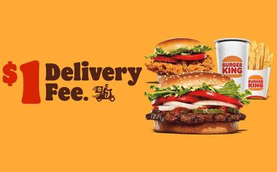 Spend $5+ and Score a $1 Delivery Fee with Online and In-app Orders at Burger King