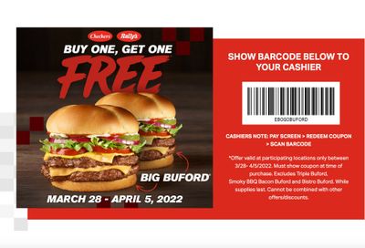 Rewards Members Can Score a BOGO Offer on Big Bufords at Checkers and Rally’s for a Short Time Only 