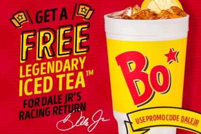 Receive a Free Large Legendary Iced Tea with an In-app Order at Bojangles from April 8 to 10