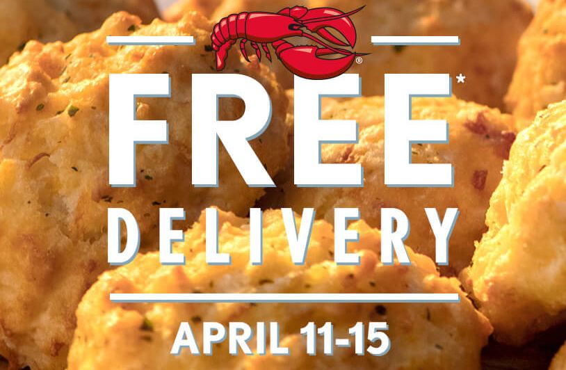 Enjoy Free Delivery with Online Red Lobster Orders at Participating Locations April 11 to 15 Enjoy Free Delivery with Online Red Lobster Orders at Participating Locations April 11 to 15