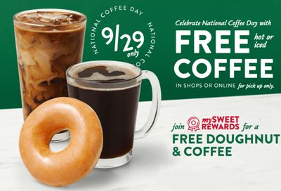 Krispy Kreme Gives Away a Free Coffee on September 29 and Rewards Members Also Get a Free Doughnut