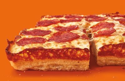 Save with the $8.99 Detroit-Style Deep Dish Pizza from 4-8 PM at Little Caesars Pizza
