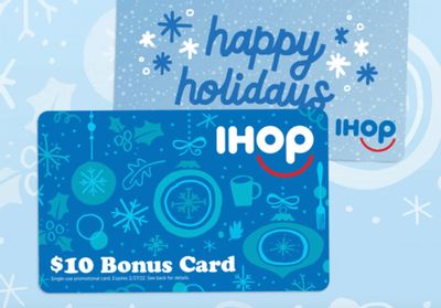 Score a $10 Bonus Card with a $30 Gift Card Purchase at IHOP Through to November 29 for Black Friday