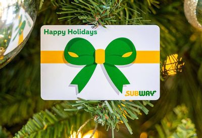 Buy a $25 Gift Card and Get a Free 6” Sub at Subway for a Limited Time Only this Holiday Season