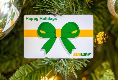 Buy a $25 Gift Card and Get a Free 6” Sub at Subway for a Limited Time Only this Holiday Season