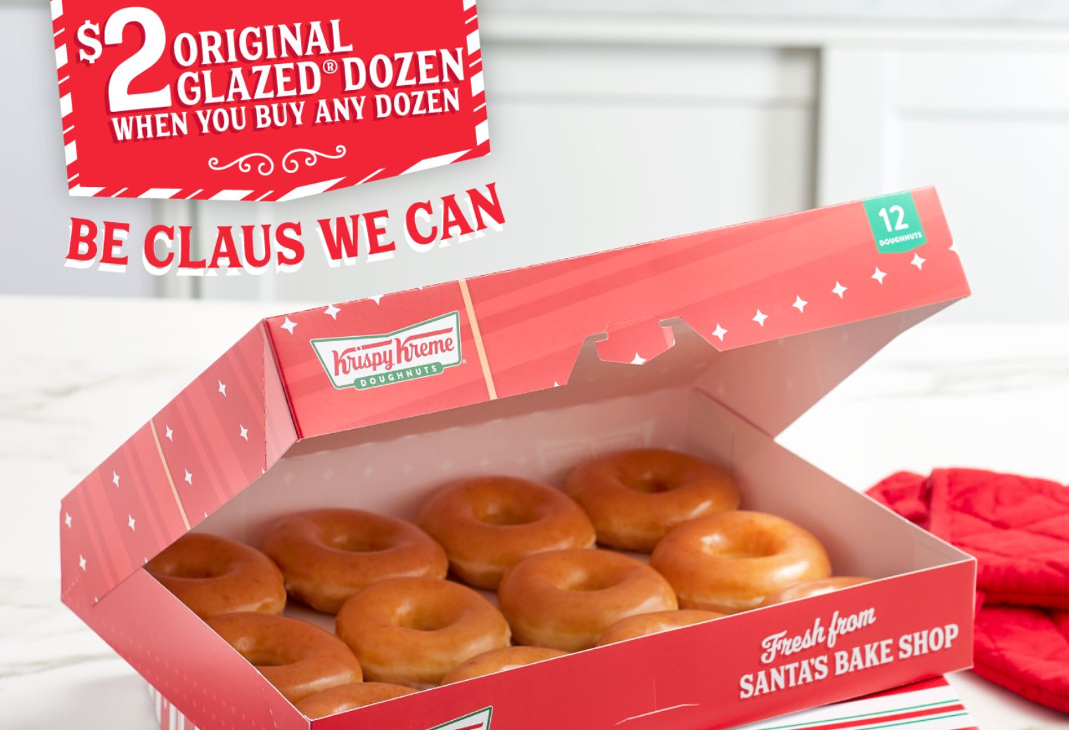 Score a $2 Original Glazed Dozen When You Buy Any Dozen at Krispy Kreme Through to December 24: A Rewards Member Exclusive Score a $2 Original Glazed Dozen When You Buy Any Dozen at Krispy Kreme Through to December 24: A Rewards Member Exclusive