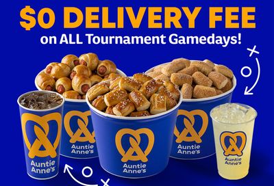 Get a $0 Delivery Fee from March 31 to April 3 with $12+ In-app and Online Orders at Auntie Anne’s Pretzels 