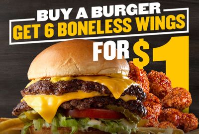 Get 6 Boneless Wings for $1 with a Burger Purchase at Buffalo Wild Wings: A Rewards Exclusive