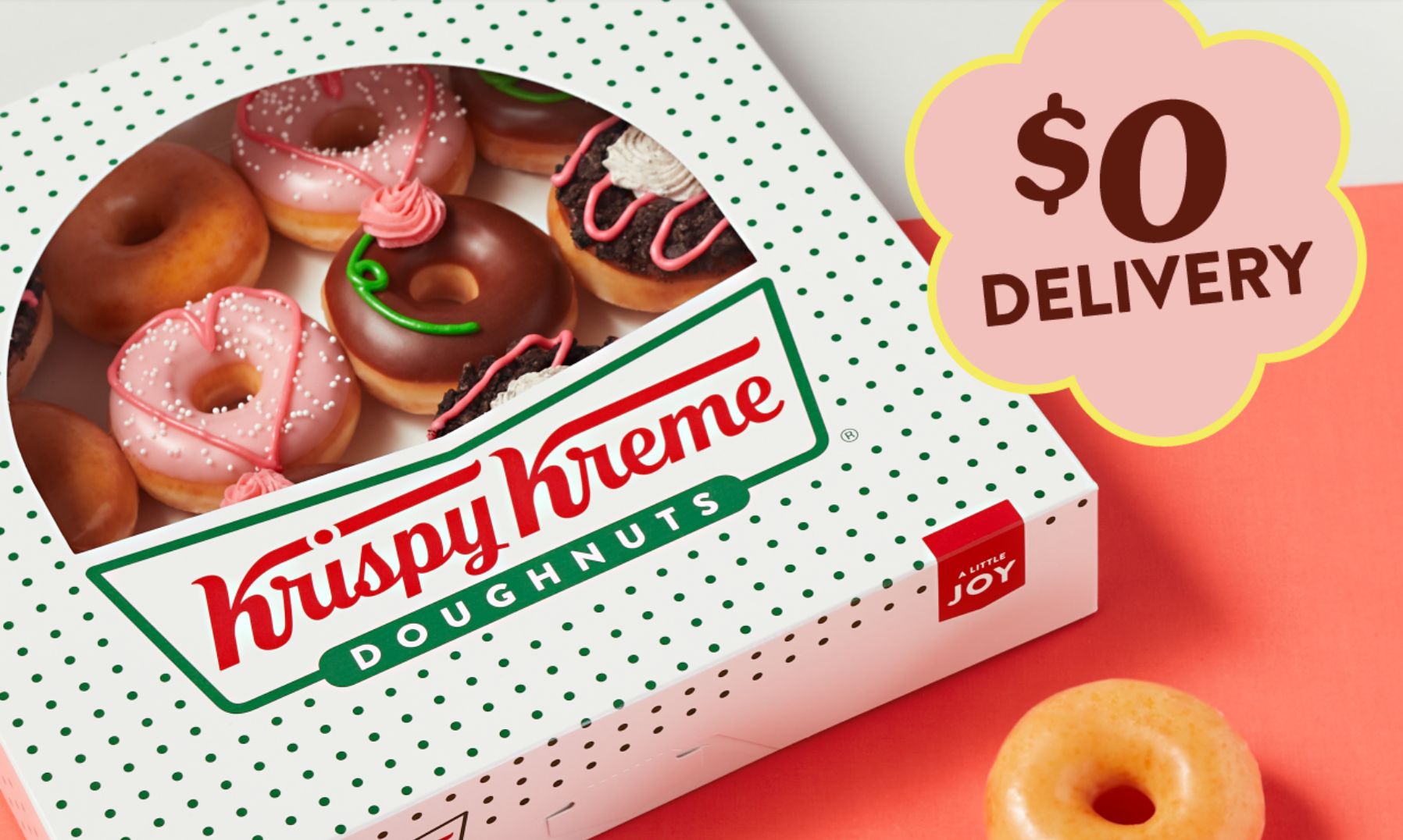 May 13 Only: Get a $0 Delivery Fee with Online or In-app Orders at Krispy Kreme May 13 Only: Get a $0 Delivery Fee with Online or In-app Orders at Krispy Kreme