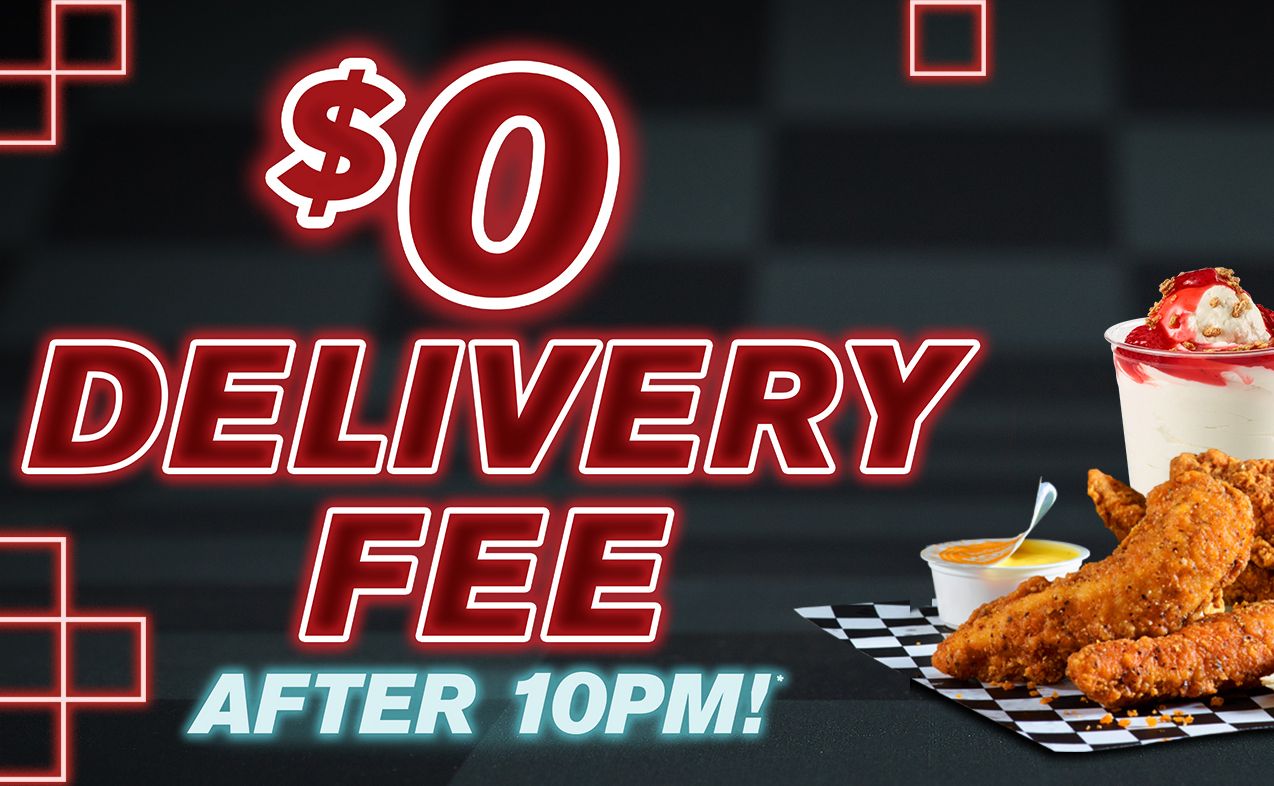 Get a $0 Delivery Fee When You Order Late Night Delivery with Uber Eats or DoorDash at Checkers and Rally’s After 10 PM Get a $0 Delivery Fee When You Order Late Night Delivery with Uber Eats or DoorDash at Checkers and Rally’s After 10 PM