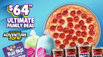 Chuck E. Cheese: $64.99 Ultimate Fall Family Deal
