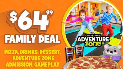Chuck E. Cheese: $64.99 Ultimate Fall Family Deal