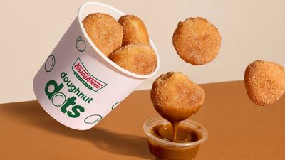 Krispy Kreme: All-New Churro Doughnut Dots with Dulce De Leche Sauce