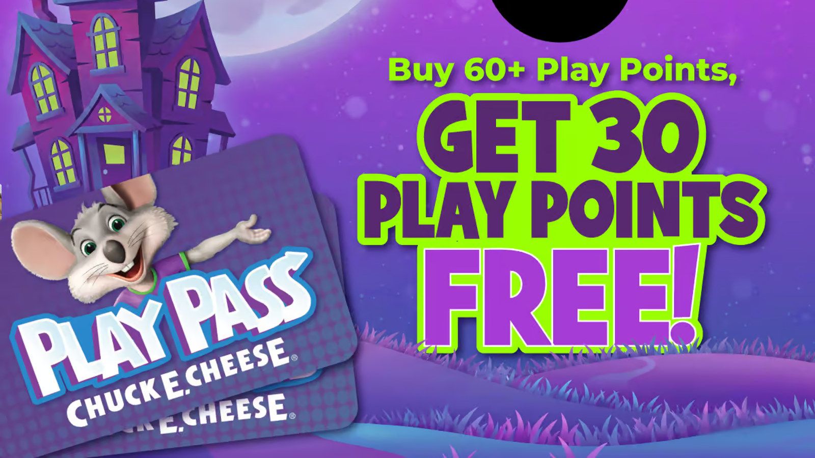 Chuck E. Cheese: Buy 60+ Play Points, Get 30 Free Chuck E. Cheese: Buy 60+ Play Points, Get 30 Free
